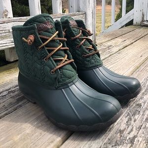 Hunter Green Sperry Boots